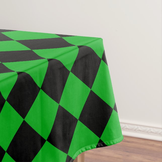 Black and Green Checkered Tablecloth (In Situ)