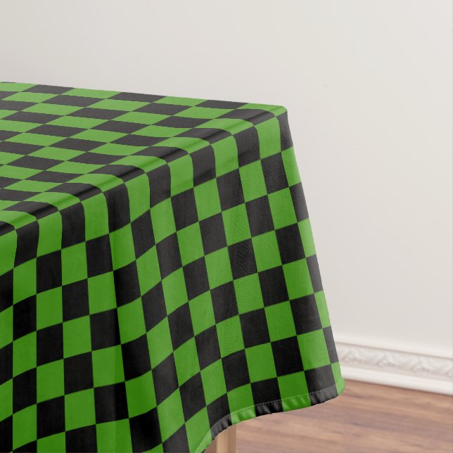 Black and Green Checkered Tablecloth (In Situ)