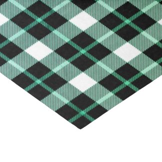 Black and green chequered plaid, tartan pattern tissue paper