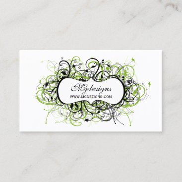 black and green Chic Business Cards