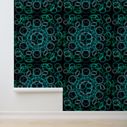 Black and green circles pattern wallpaper 