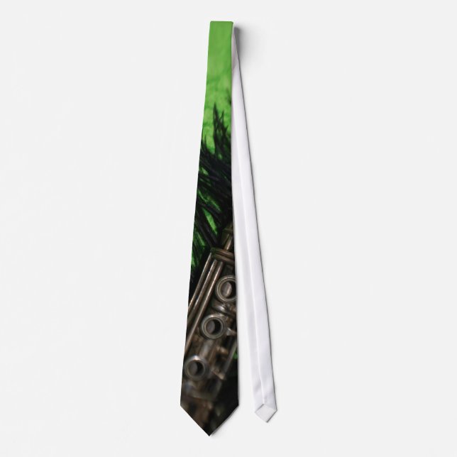 Black and Green Clarinet Neck Tie (Front)