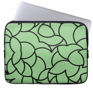 Black and Green Comingled Abstract Laptop Sleeve