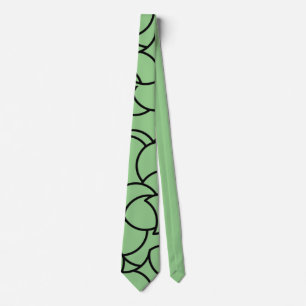 Black and Green Comingled Abstract Neck Tie