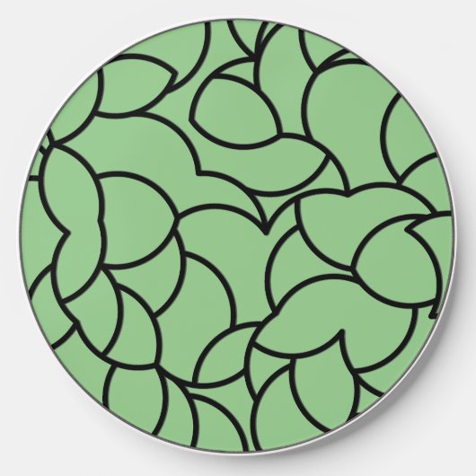 Black and Green Comingled Abstract Wireless Charger (Front)