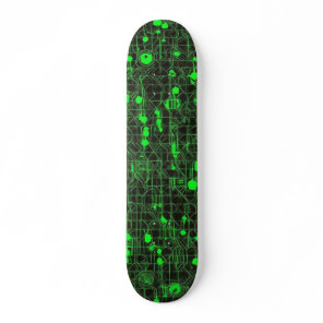 Black and Green Computer Code #5 Skateboard
