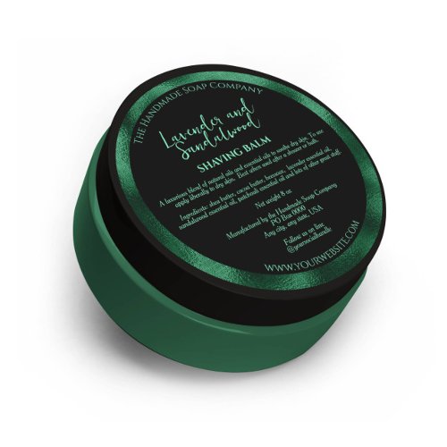 Black and Green Cosmetics Jar Label w Ingredients