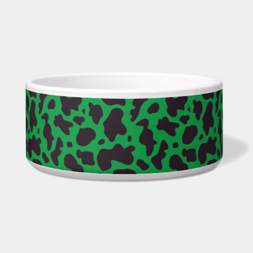 Black and green Cow Pattern Print Bowl