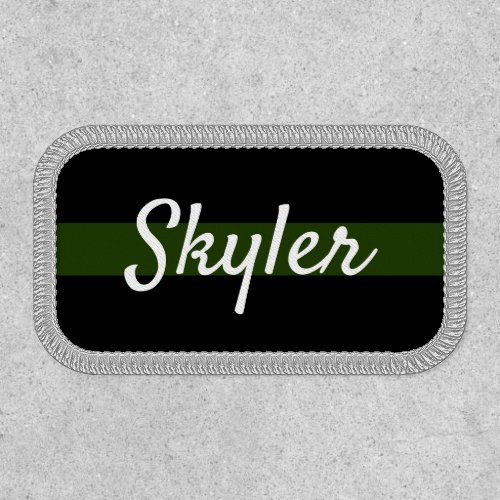 Black and green custom name patches