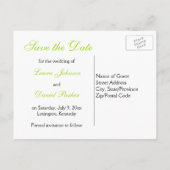 Black and Green Damask Save the Date Postcard (Back)