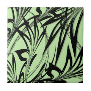 Black and Green Fern Glen Tile