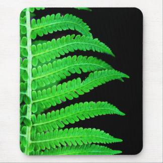 Black and Green Fern Mouse Pad