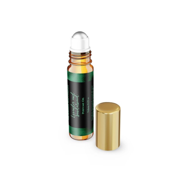 Black and Green Foil Perfume Roller Bottle label (Creator Uploaded)