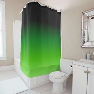 Black and Green Gradient Shower Curtain