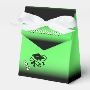 Black and Green Graduation Personalized Favor Box