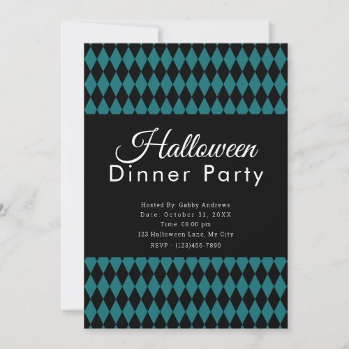 Black and Green Halloween Dinner Party Invitation