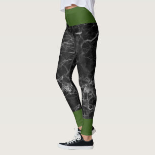 Black And Green  Leggings