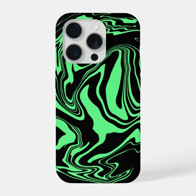 Black and Green Marble iPhone Case (Back)