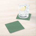 Black and Green Minimalist Polka Dots g1 Square Paper Coaster