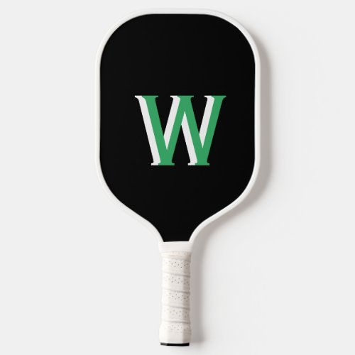 Black and Green Monogram Pickleball Paddle