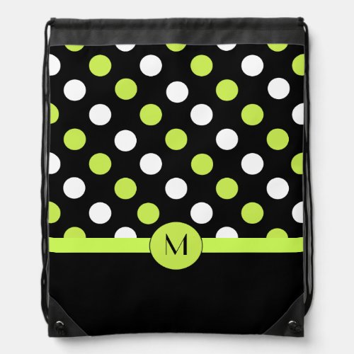Black and Green Polka Dot Monogram Backpack