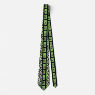 Black and Green Rad Mom small skulls Neck Tie
