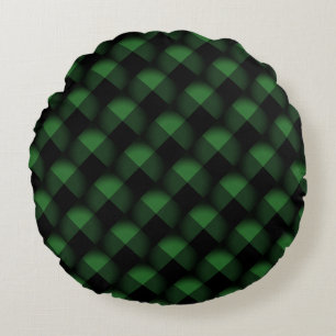 Black and Green Round Pillow