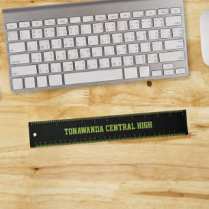 Black and Green School Colors Ruler