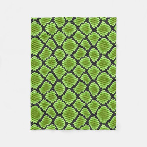 Custom Bedding 15 Black And Green Snakeskin Fleece Blanket