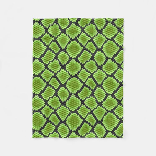 Black And Green Snakeskin Fleece Blanket