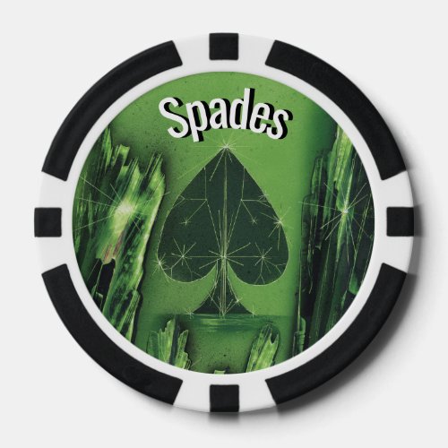 Black and Green Spade Poker Chip
