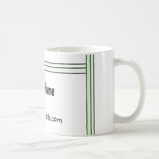 Black and Green Stripe Office Design Coffee Mug