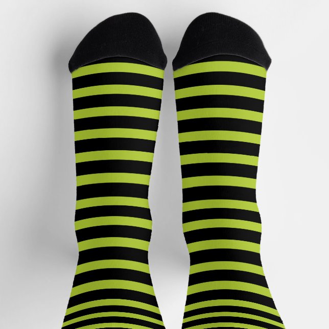 Black and Green Striped Socks (Top)