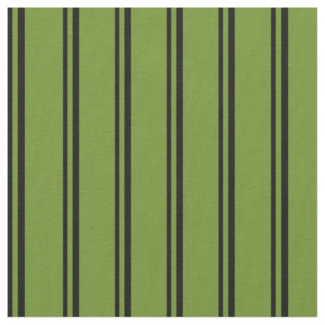 Black and Green Stripes Fabric (Close Up)