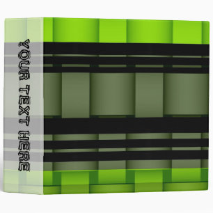 Black and green stripes retro graphic design 2 3 ring binder
