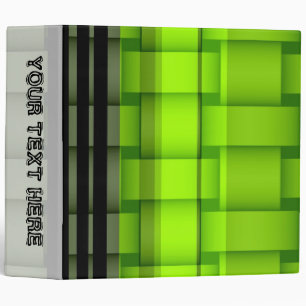 Black and green stripes retro graphic design 3 ring binder