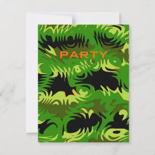Black and Green Teen Boys Custom Party Invitation