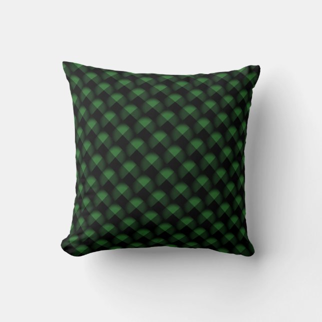 Black and Green Throw Pillow (Front)