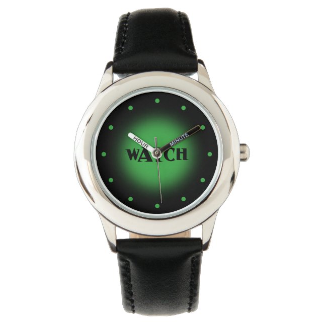 Black and Green Ticker Watch (Front)