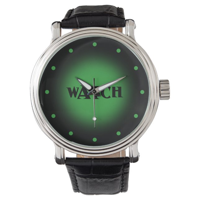 Black and Green Ticker Watch (Front)