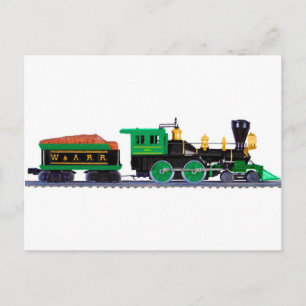 Black And Green Train Postcard