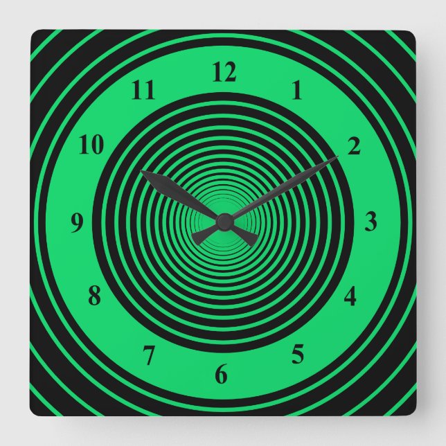 Black and Green Wall Clock (Front)