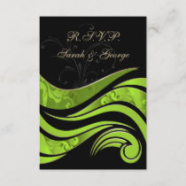 black and green wedding RSVP Standard 3.5 x 5