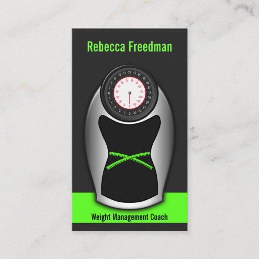 Customizable Weight Loss Coach Business Cards - Black and Green