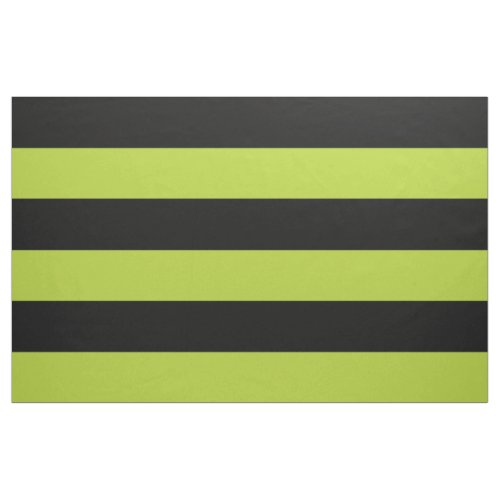 Black and Green Wide Stripes Large Scale Fabric