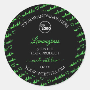 Black and Green Word Cloud Product Labels Add Logo