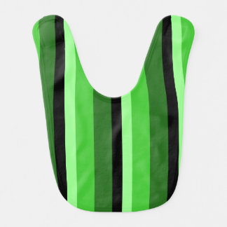 Black and Greens Stripes Baby Bib