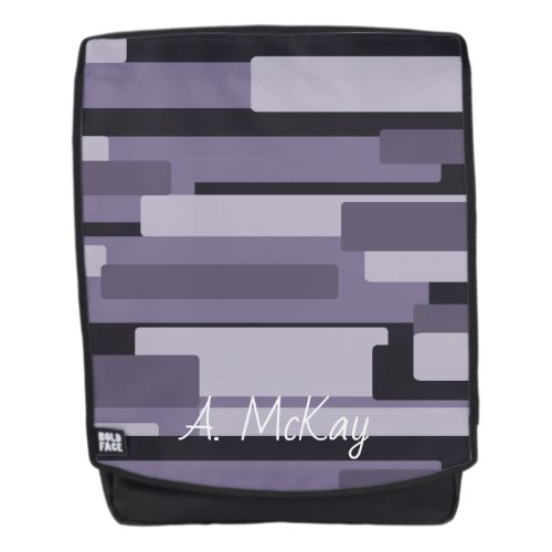Black and Grey Abstract Monogram Everyday Backpack