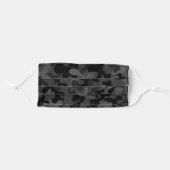 Black and grey camouflage pattern adult cloth face mask (Front, Folded)