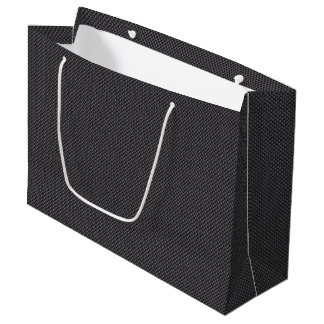 Black and Grey Carbon Fiber Material Large Gift Bag